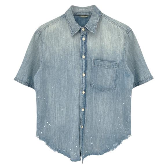 MOTHER Short Sleeve Frenchie Frayed Hem in Fixed S - Picture 1 of 10